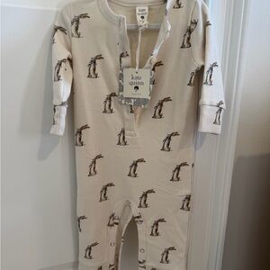 kate quinn Cream One-Piece Romper with Bunny Rabbits Easter